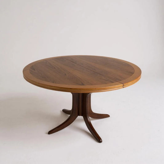 Mid Century Modern Parker Knoll Teak Dining Table – Round Extendable Table