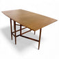 Drop Leaf Dining Table | Mid Century Compact Teak Furniture Piece with Formica Top