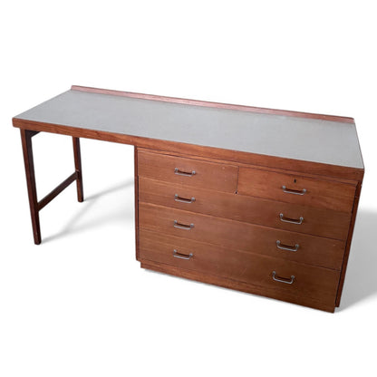Remploy MOD Desk – Mid-Century Teak & Formica British Utility Office Desk