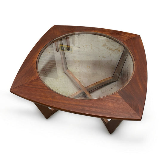 Mid Century Modern Danish Rosewood And Glass Coffee Table