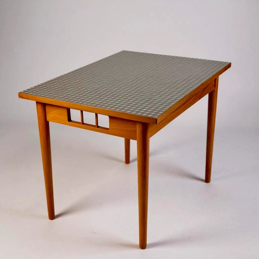 Mid Century Modern Checkered Formica Top Kitchen Dining Table