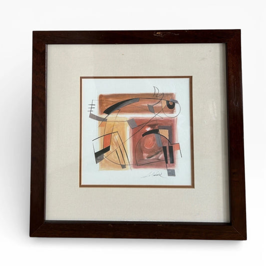 Alfred Gockel Artwork – Signed Abstract Art Print | Dark Wood Frame & Neutral Mount