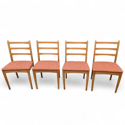 Set of 4 Mid-Century Beech Ladder Back Dining Chairs