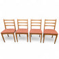 Set of 4 Mid-Century Beech Ladder Back Dining Chairs