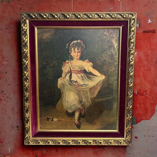 Vintage 1970s 'Little Miss Murray' Portrait Of A Young Girl Framed Picture