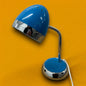 Vintage 90s Blue and Chrome Desk Lamp