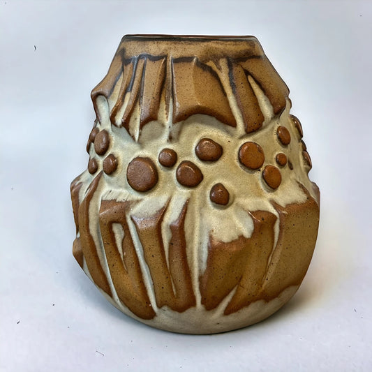 Mid Century Shelf Pottery Brutalist Vase