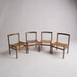 Set of 4 Mid Century Modern Elliott of Newbury Teak Brutalist Dining Chairs