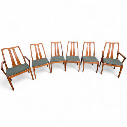 Set of 6 Nathan Teak Dining Chairs Mid-Century Modern Vintage Dining Set