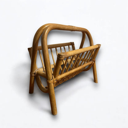 Mid century bamboo magazine rack