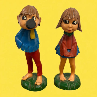 Mid Century West German pair of magneto bobble heads