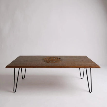 Mid Century Modern Indonesian Teak Table with Hairpin Legs