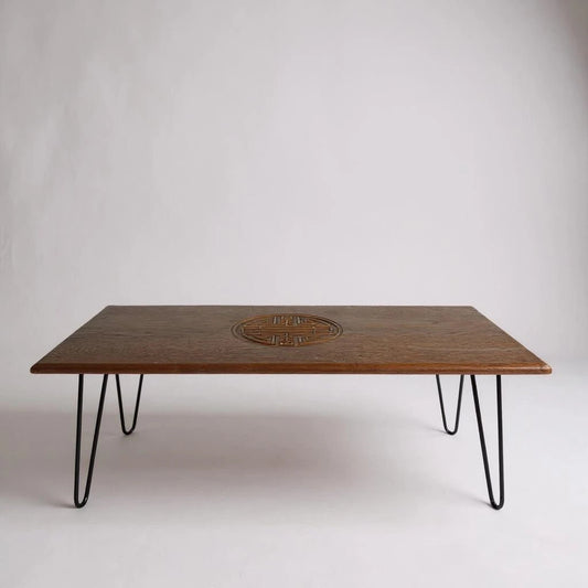 Mid Century Modern Indonesian Teak Table with Hairpin Legs