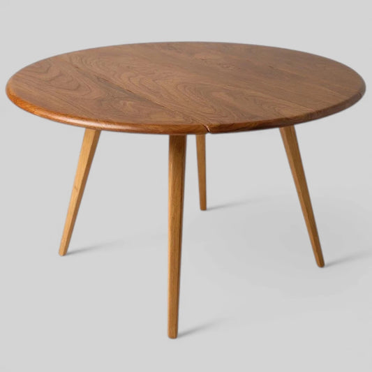 1960s Ercol Windsor Round Drop Leaf Dining Table