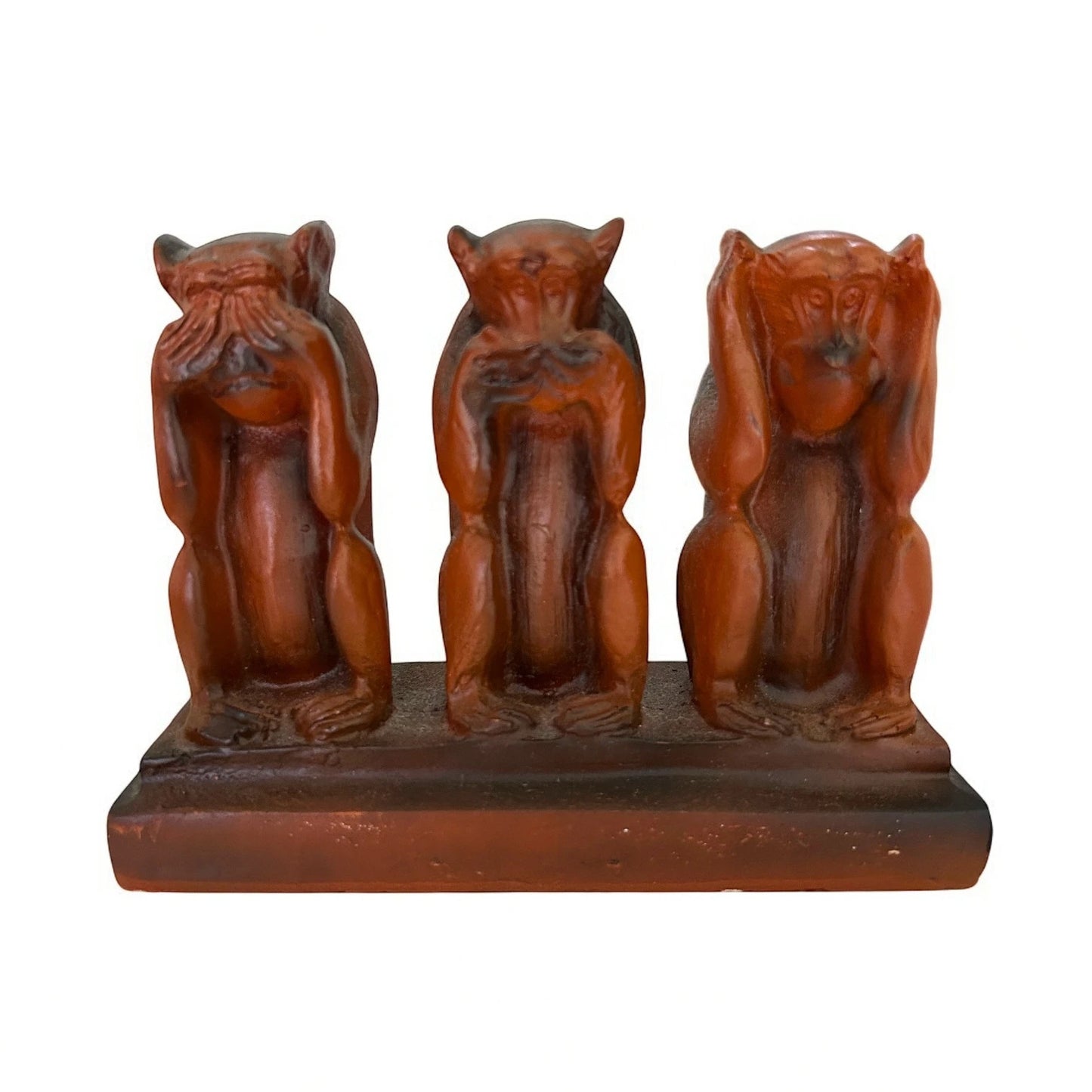 Mid Century Modern Three Wise Monkeys See no Evil Sculpture