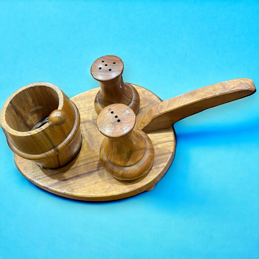 Mid Century Salt and Pepper Cruet Set