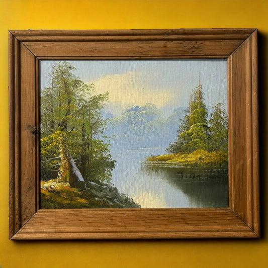 Vintage 1970s Nature Landscape Oil Painting