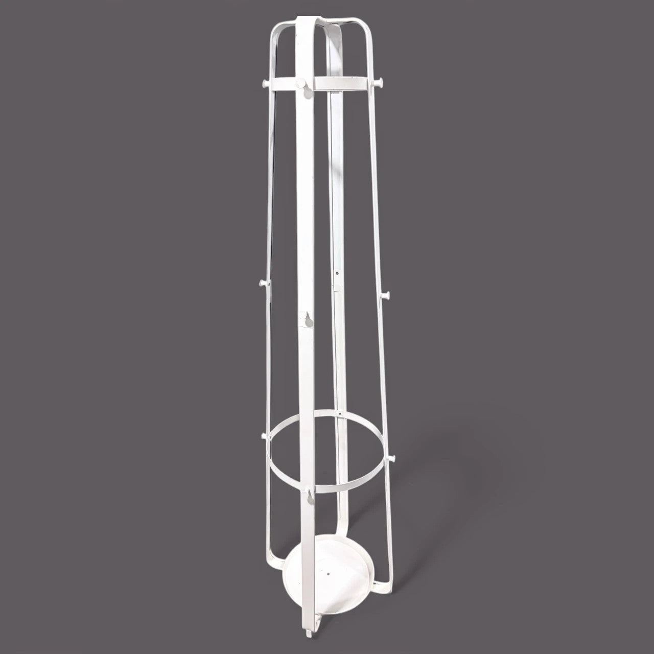 Vintage IKEA Coat Stand - White Metal Rack With Umbrella Stand Base