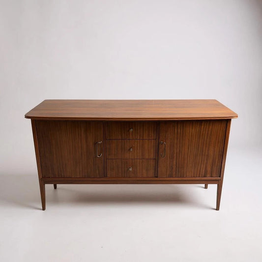 Vanson Teak & Mahogany Sideboard Credenza | Mid Century Modern Vintage Storage Cabinet