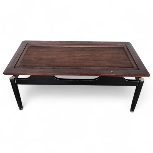 Mid-Century G Plan Librenza Coffee Table | E. Gomme 1960s Teak & Black Frame | Distressed Reverse