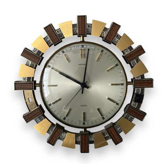 Mid Century Metamec Sunburst Wall Clock