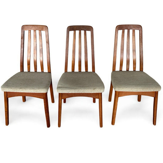 Set 3 Vintage Mid Century Modern Teak Dining Chairs Benny Linden