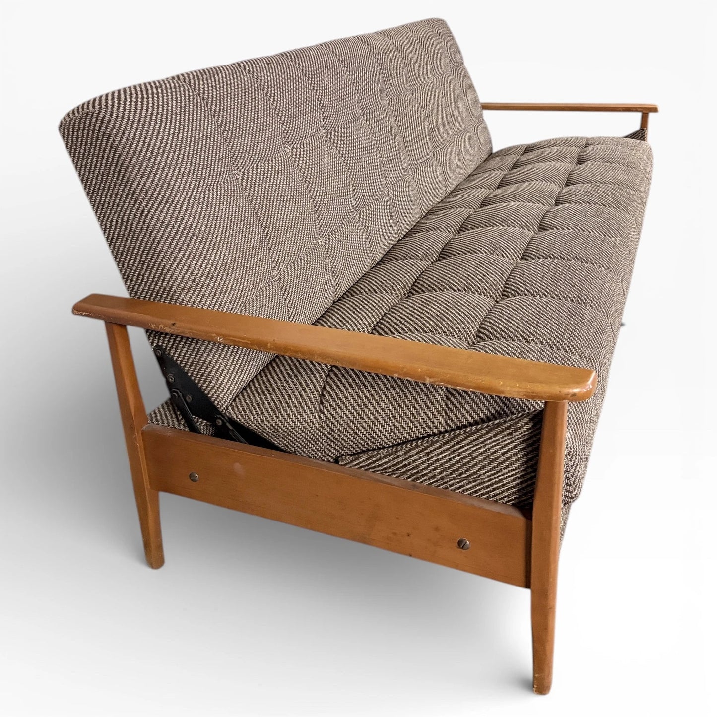 Mid Century Day Bed – Danish Convertible Sofa Bed With Solid Wood Frame