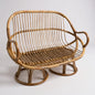 Vintage Rattan Loveseat Sofa – Mid Century Boho Wicker 2 Seater