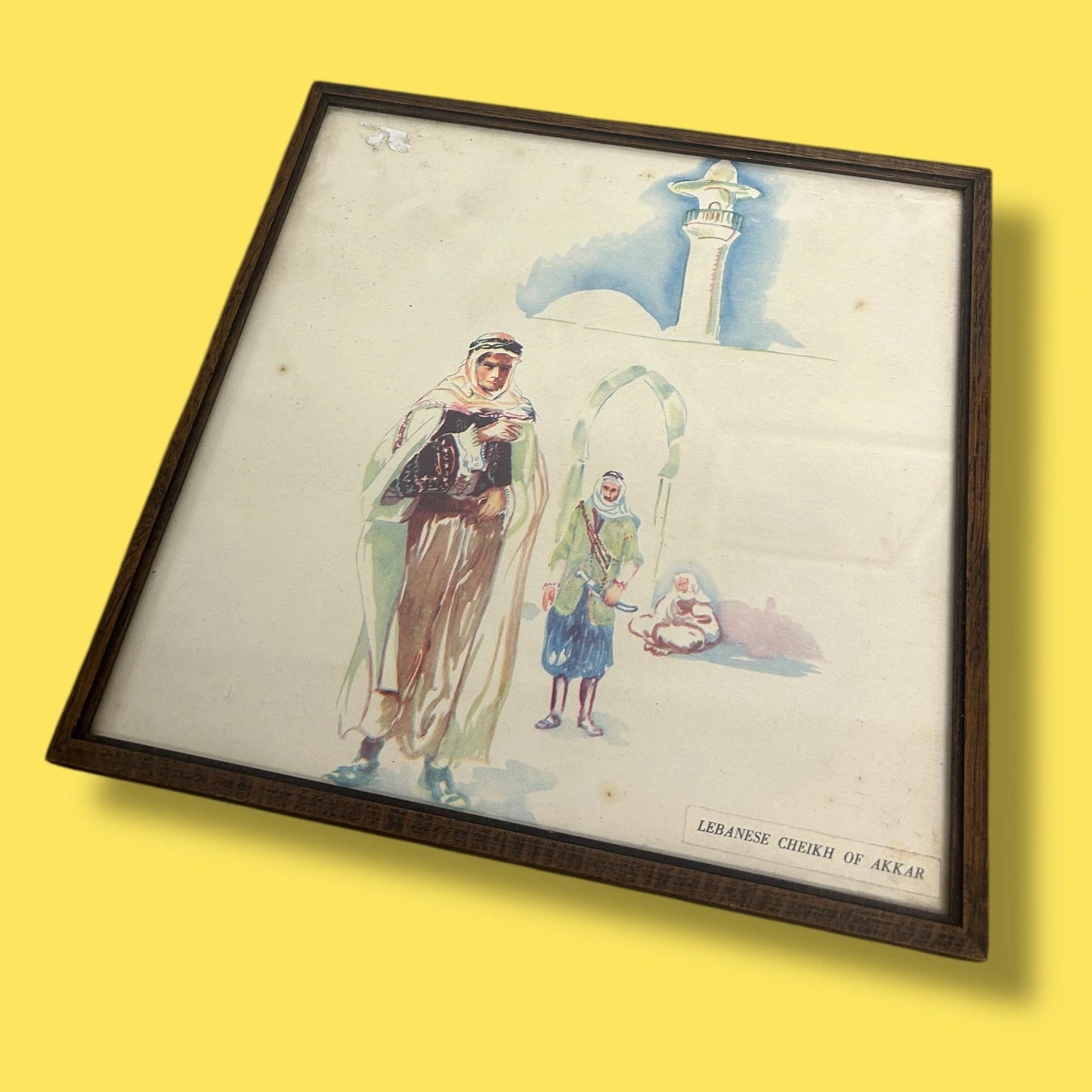 Vintage 1930s Lebanese Watercolour by Georges Cyr Framed Print