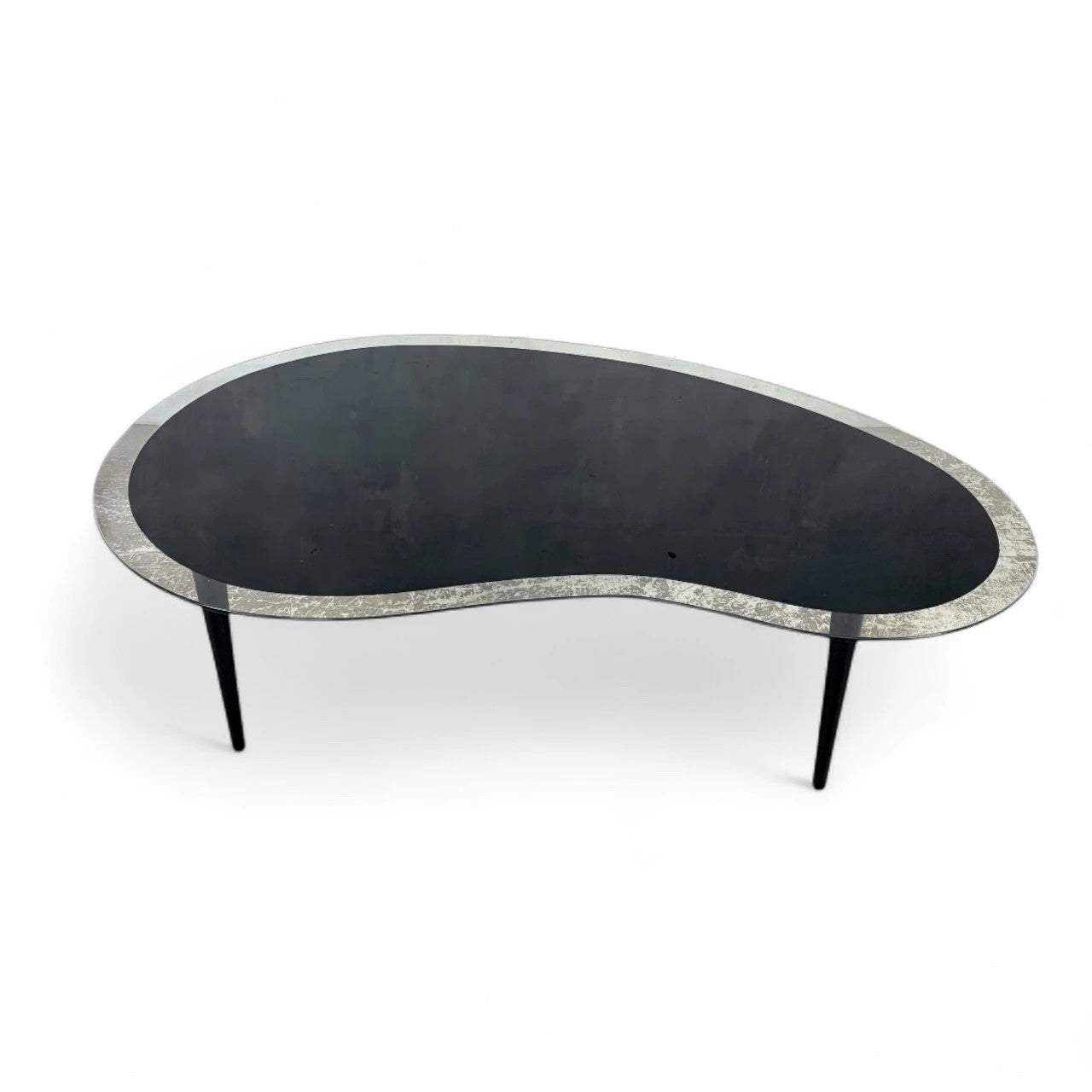 Italian Kidney Bean Coffee Table | Mid-Century Modern Curved Glass Table