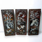 Antique Set of 3 Mother of Pearl Iridescent Wall Panels