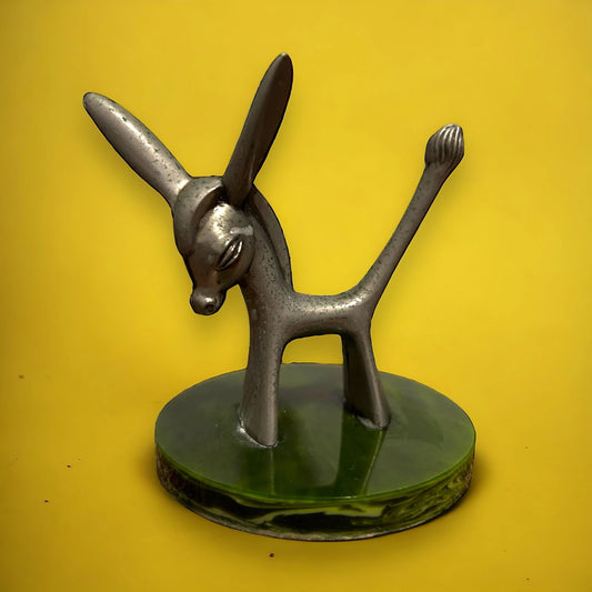 Vintage 1960s Silver Plated Donkey Ring Holder