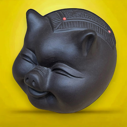 Vintage 1960s Chinese Pig Clay Sculpture