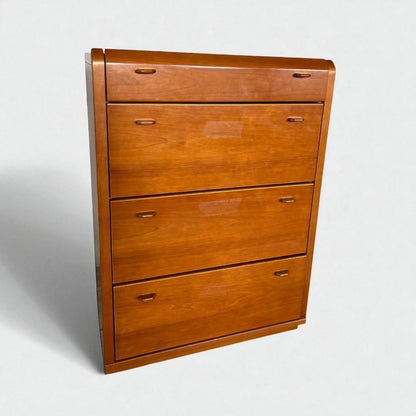 Vintage German Mid Century Chest of Drawers – Teak Tallboy Storage Cabinet