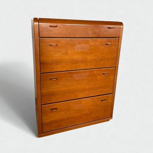 Vintage German Mid Century Chest of Drawers – Teak Tallboy Storage Cabinet