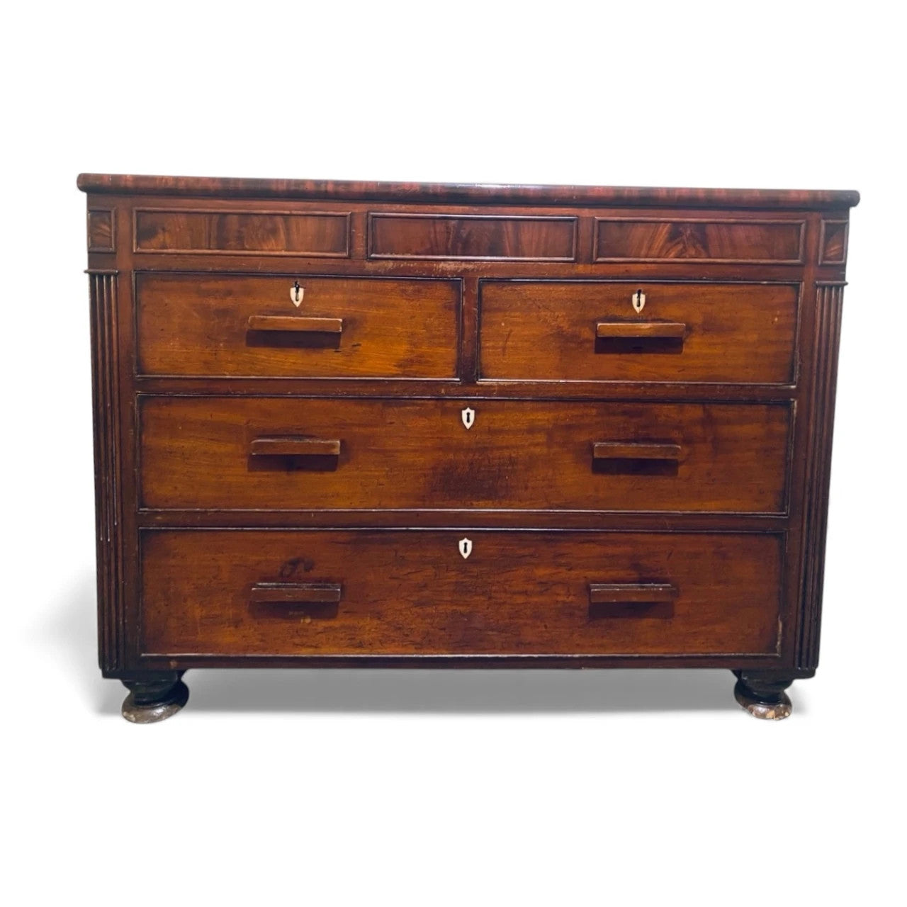 Antique Mahogany Chest – 19th Century Vintage Chest Drawers with Secret Compartment