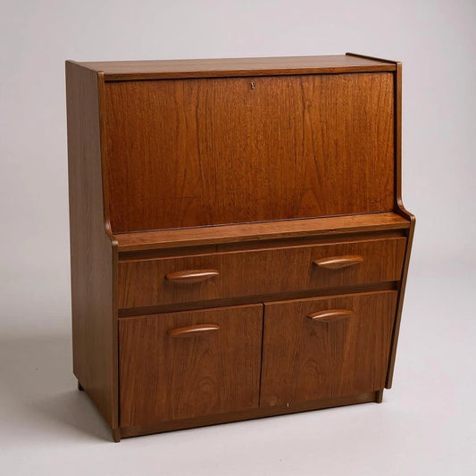 Mid Century Modern Teak Bureau Desk – Likely Austinsuite