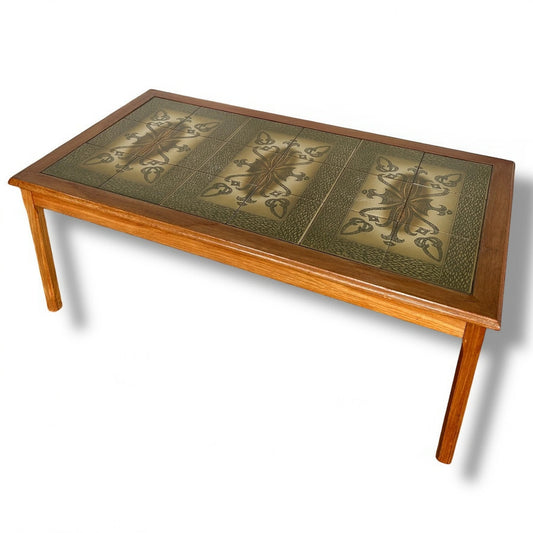 Mid Century Modern Danish Teak Tile Coffee Table