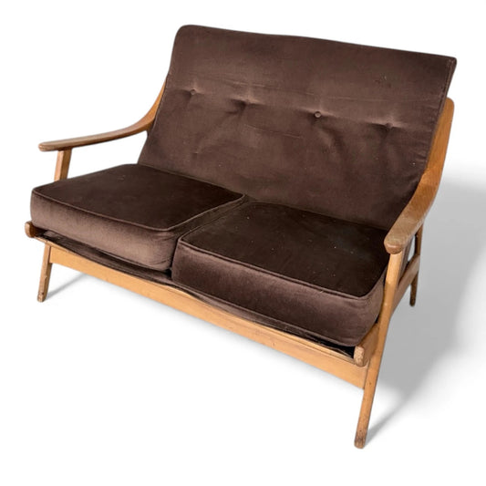 Swedish Beech Two-Seater Sofa – Mid-Century Scandinavian Design