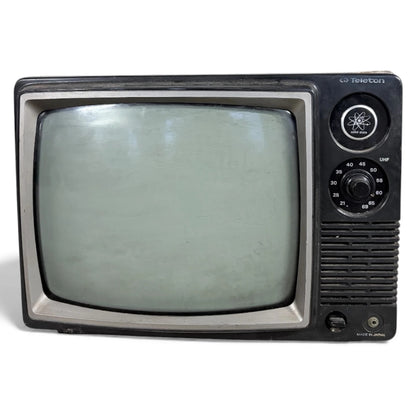 Vintage Teleton Portable Television – 1970s Solid State CRT TV, Untested, Display Prop