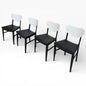 Mid-Century Dining Chairs | Set of Four Vintage White Formica & Black Vinyl Seats