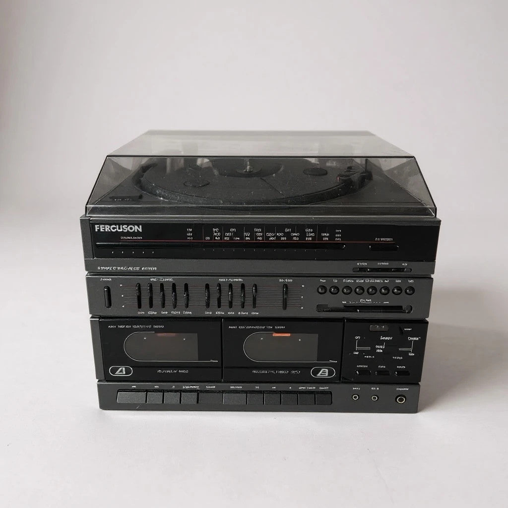 Vintage Record Player – 1980s Retro Hi-Fi System with Cassette Tape Deck & AM FM Radio