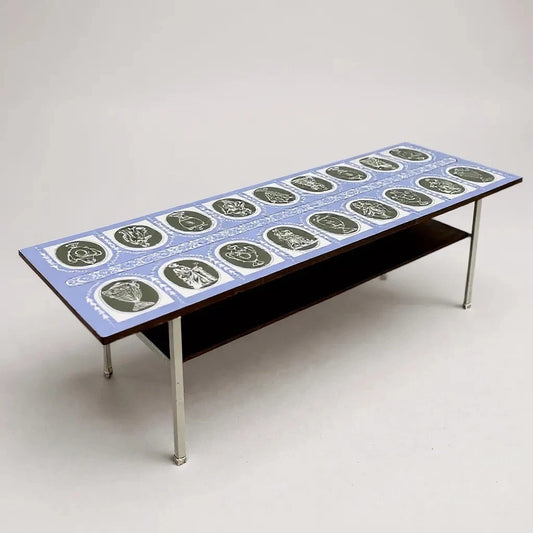 Mid-Century Formica Coffee Table with Retro Printed Top | 1960s Vintage Furniture