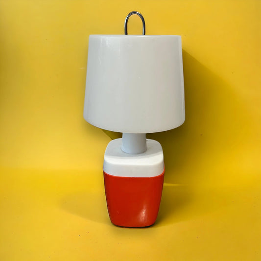 Mid Century Space Age Orange and White Table Lamp