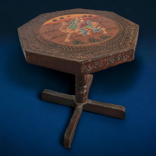 Mid Century Indian Scene Traditional Side Table