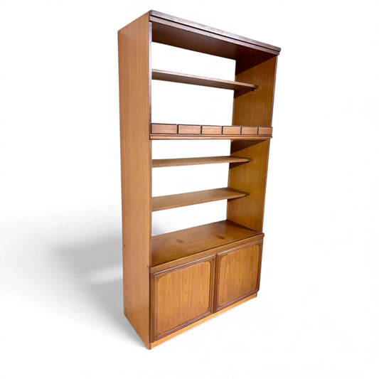 Vintage Mid-Century Teak Shelving Unit / Room Divider – 1970s Danish Style Bookcase