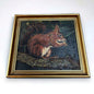 Vintage 1980s Squirrel Oil Painting