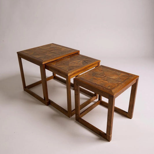Mid Century Modern G Plan Parquetry Nest of Tables