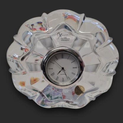 Vintage 90s Czech Crystal Glass Clock