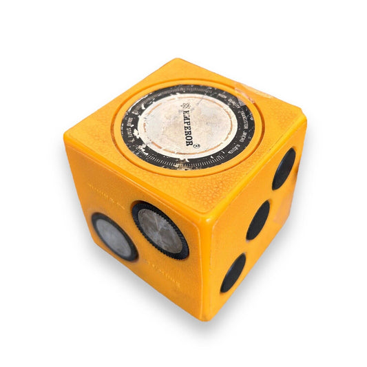 Vintage 1970s yellow emperor AM Radio Cube Dice radio